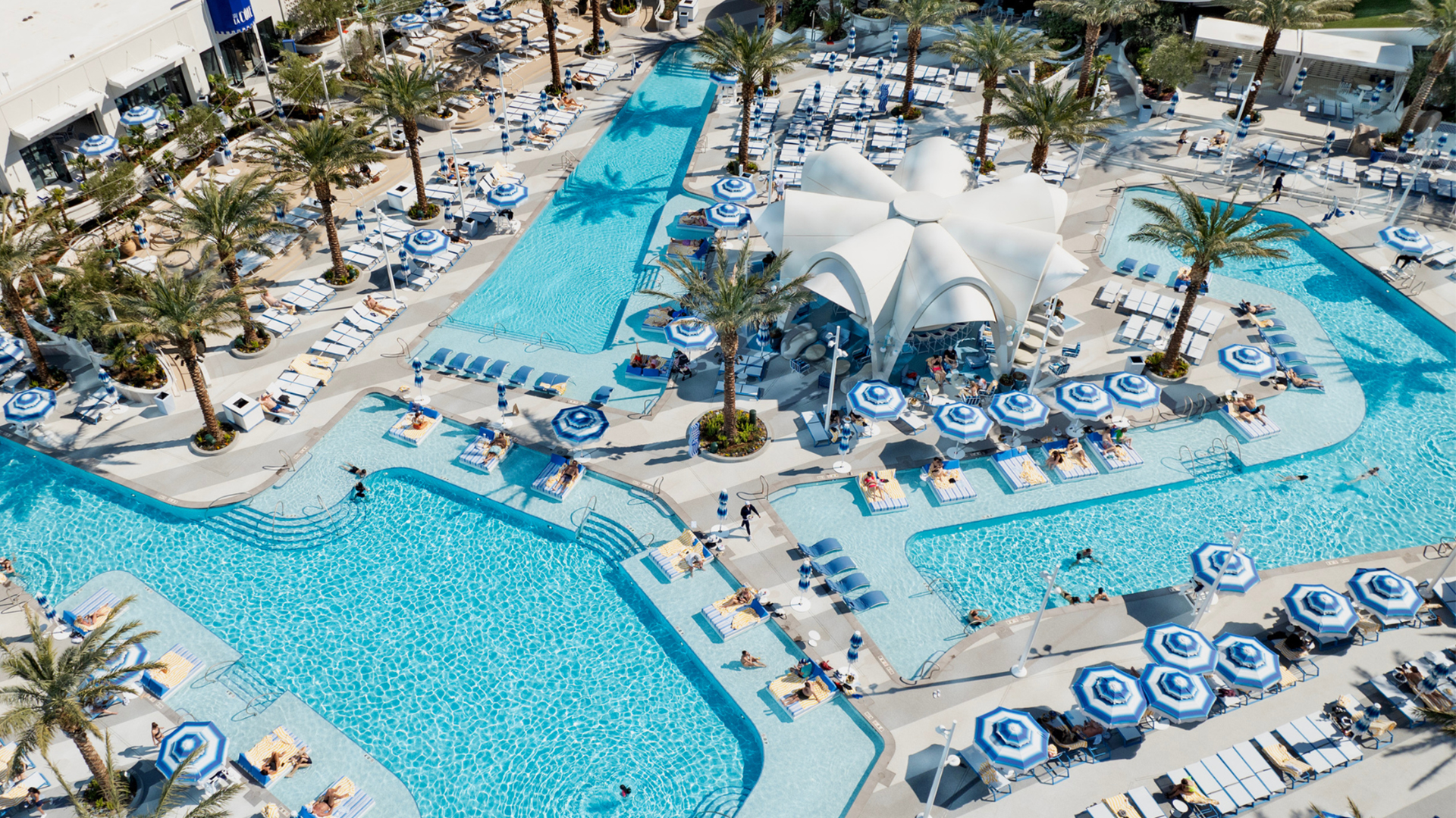 Birds eye view of the pool deck 